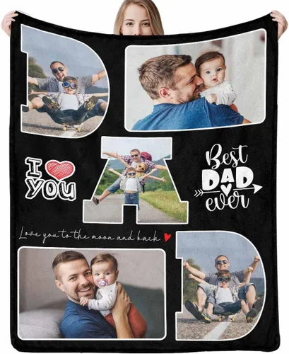 Miniatura 8 de Manta personalizada para papá abuelo, regalo de manta personalizada para el día del padre, manta personalizada con foto para papá, regalo