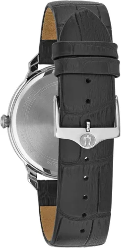 Miniatura 3 de Bulova Men's Classic 3-Hand Quartz Black Leather Strap Watch, Roman Numeral Markers, 41mm