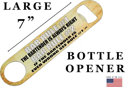 Miniatura 3 de Divertido barman reglas abrebotellas, regalo resistente para hombres, amigos, bar, beber, broma