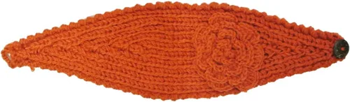 Miniatura 4 de Wrapables Diadema tejida a mano con diseño floral, color naranja