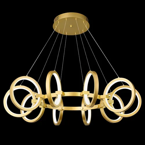 Miniatura 10 de Moderno candelabro LED regulable redondo, lámparas colgantes de 8 anillos, lámparas colgantes ajustables para cocina, isla, sala de estar, comedor