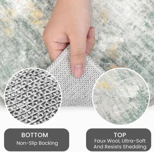Miniatura 223 de IOHOUZE Alfombra abstracta lavable de 3 x 12 pies para pasillos, antideslizante para cocina, camino de entrada de lana sintética para interiores