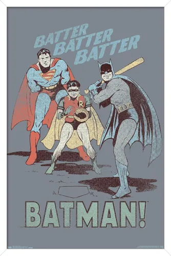 Miniatura 13 de Trends International DC Comics - Póster de Batman - Robin - Superman - Batter Wall Poster, 14.725 x 22.375 pulgadas, versión enmarcada de madera