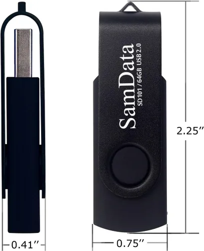 Miniatura 5 de SamData Paquete de 2 Unidades Flash USB de 64GB, Unidades Thumb de 64GB Memory Stick Jump Drive con Luz LED para Almacenamiento y Copia de Seguridad
