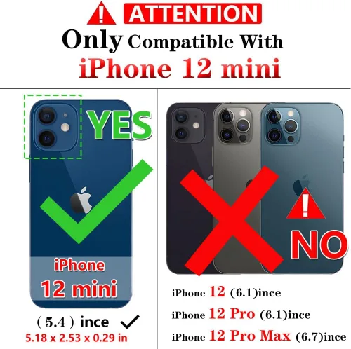 Miniatura 2 de Yiakeng Funda para iPhone 12 Mini: Funda para iPhone 12 Mini con protector de pantalla HD, fundas protectoras de grado militar con anillo para Verde
