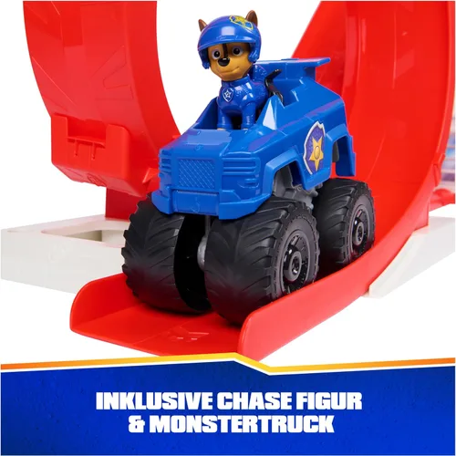 Miniatura 3 de PAW Patrol: Rescue Wheels Super Loop Tower HQ, con luz, sonido, lanzador de vehículos, figura de acción de Chase y camión de juguete, juguetes