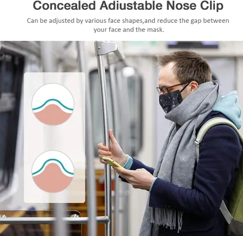 Miniatura 7 de 100 Piezas Mascarillas Faciales Desechables - Mascarillas de Seguridad Transpirables de 3 Capas, Mascarillas Desechables para Adultos Hombres Negro