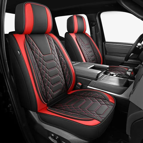 Miniatura 15 de FREESOO Juego completo de fundas de asiento Tundra 2014-2021, aptas para Toyota Tundra Crewmax Cab, fundas de asiento de camión personalizadas