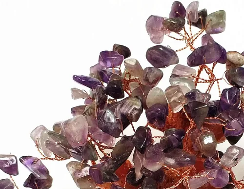 Miniatura 2 de Colorsheng Árbol de dinero de cristal de cuarzo de 7 pulgadas Bonsái Feng Shui Gema Decoración para riqueza y suerte (azul)