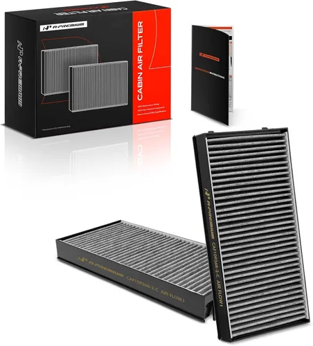 A-Premium Filtro de aire de cabina de 2 piezas con carbón activado compatible con BMW X5 2007-2019, X6 2008-2019, repuesto # 64116945594, 64119248294