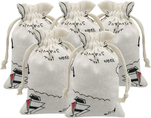 Miniatura 18 de 20 bolsas de arpillera con cordón, bolsas de regalo de boda de 3.9 x 5.3 pulgadas, joyas, fiestas de cumpleaños, baby shower, artes y manualidades