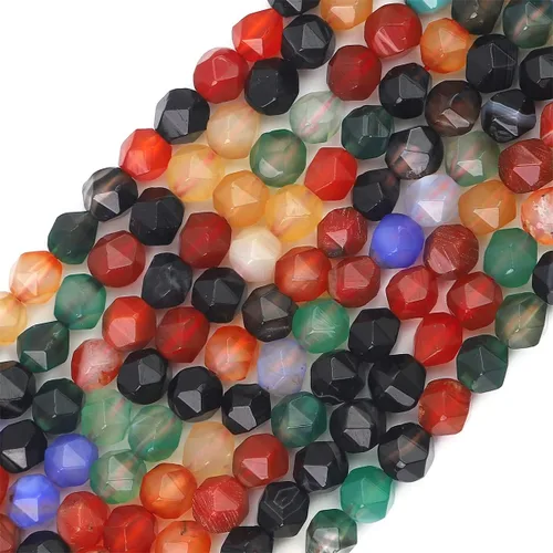 Miniatura 8 de BEADIA Cuentas redondas de facetas de piedra natural de amazonita de 6 mm para hacer joyas, tira de 36 cm
