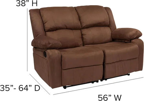 Miniatura 2 de Flash Furniture - Sofá unipersonal reclinable, Microfibra, Microfibra café chocolate.