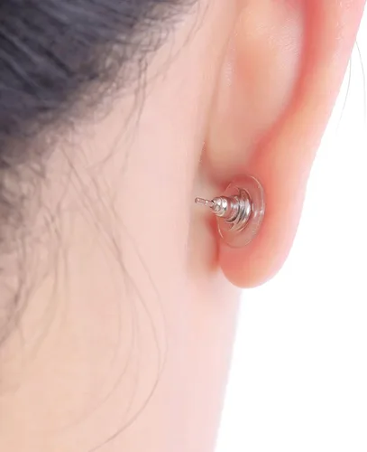 Miniatura 3 de Catinee 3 pares de respaldos de aretes de plata de ley, ajuste hipoalergénico con cierre de 0,028-0,039 pulgadas (blanco+oro)