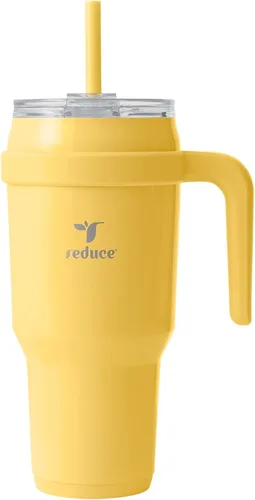 Miniatura 14 de Reduce Vaso de acero inoxidable de 50 onzas con asa, doble pared aislada al vacío, taza de viaje, tapa a prueba de sudor y popote reutilizable