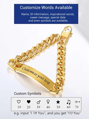 Miniatura 6 de PROSTEEL Pulsera personalizada para hombres y mujeres, con fecha de nombre, con grabado inicial y cita de inicial, pulseras de identificación
