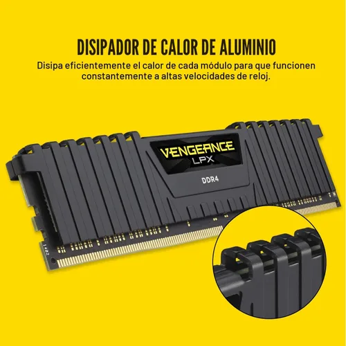 Miniatura 4 de Corsair Vengeance LPX 16GB (2x8GB) DDR4 DRAM 3200MHz C16 Kit de memoria de escritorio - negro (CMK16GX4M2B3200C16)