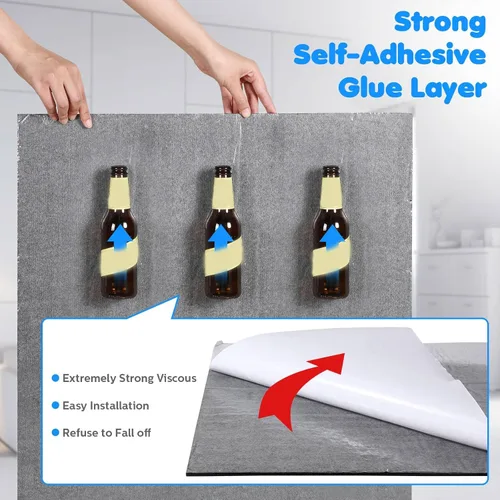 Miniatura 3 de Paquete de 10 paneles acústicos de pared de 47 x 24 pulgadas, grandes paneles autoadhesivos de absorción de sonido para el hogar, dormitorio, sala