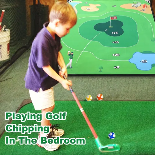 Miniatura 5 de Juego de práctica de chipping de golf de 70"x70" - Juego de entrenamiento portátil para uso interior & exterior, mejora la precisión del juego corto