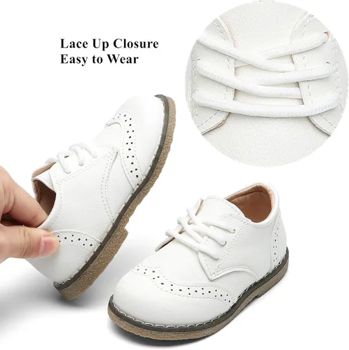 Miniatura 17 de DADAWEN - Zapatos de vestir para niña con cordones para uniforme de Oxford, cómodos, mocasines (niños pequeños)