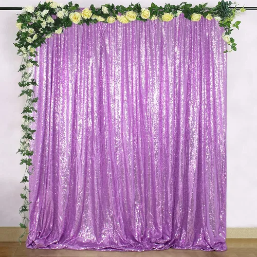 Miniatura 75 de ShinyBeauty Cortinas de lentejuelas 2 paneles 2 pies x 8 pies verde iridescente, telón de fondo para fotomatón, fondo para graduaciones, baby