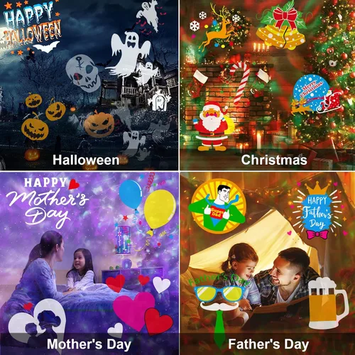 Miniatura 5 de 2025 Luces de proyector de decoraciones de Navidad mejoradas más brillantes, FLITI 19 proyector de diapositivas de Navidad HD
