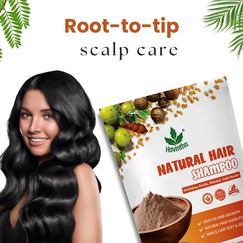 Miniatura 5 de Havintha Champú natural para el cabello con Amla, Reetha, Shikakai y Methi dana en polvo para lavado del cabello, 8 onzas, 0.5 libras, 8.01 oz