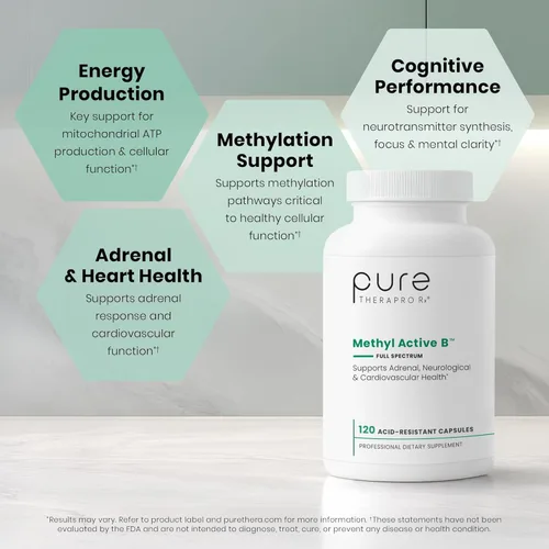 Miniatura 4 de Pure Therapro Rx Vitaminas B metiladas para hombres y mujeres, fabricadas en Estados Unidos, suministro de 2 meses Vitaminas activas del complejo