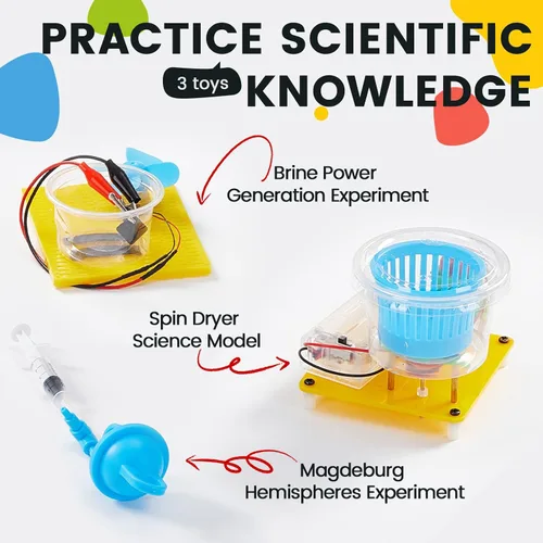Miniatura 4 de Kit de ciencia de laboratorio en casa STEM 6 en 1 para niños de 8 a 12 años, niños y niñas de 9, 10, 11, 13, 14 años: construcción de tanques