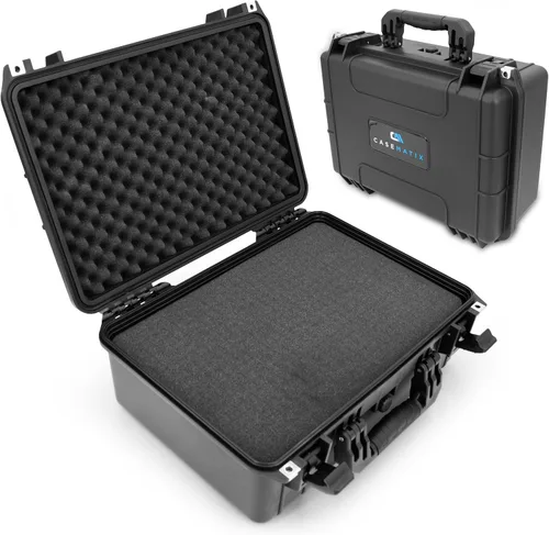 Miniatura 12 de CASEMATIX Estuche rígido pequeño impermeable de 9.5 pulgadas con espuma personalizable para electrónica portátil, herramientas y accesorios, funda