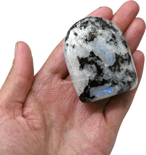 Miniatura 12 de Amazing Gemstone Piedra de palma y cristales de turmalina negra, piedras preciosas y cristales de grado A++, cristales curativos y piedras