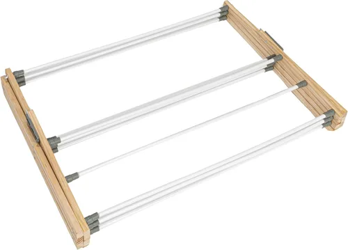 Miniatura 8 de Household Essentials X-Frame - Estante de secado de ropa, marco de madera estable con pies inclinados, varillas envueltas en vinilo suave, 23.8 pies