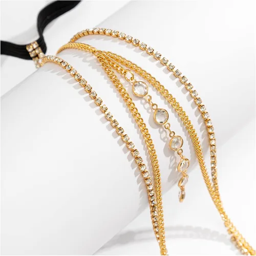 Miniatura 4 de Sexy Beach Multi-layere Leg Chain Crystal Thigh Chain Jewelry Summer Rhinestone Thigh Leg Chain Bikini Body Thigh Chain Jewelry for Women