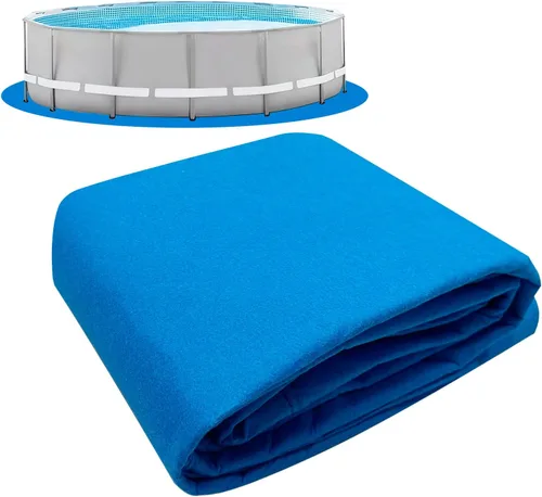 Almohadilla redonda de revestimiento de piscina de 12 pies para piscinas sobre el suelo, hecha de material duradero, evita pinchazos y prolonga la
