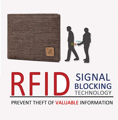 Miniatura 4 de Cartera de tela minimalista con bloqueo RFID plegable