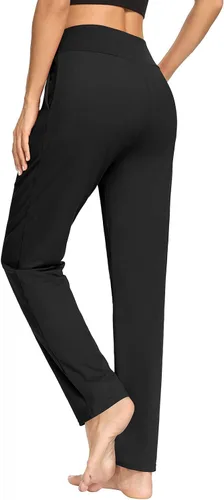 Miniatura 4 de Sarin Mathews - Pantalones de yoga plisados de pierna ancha y holgados, cómodos, pantalones de entrenamiento para mujer con bolsillos