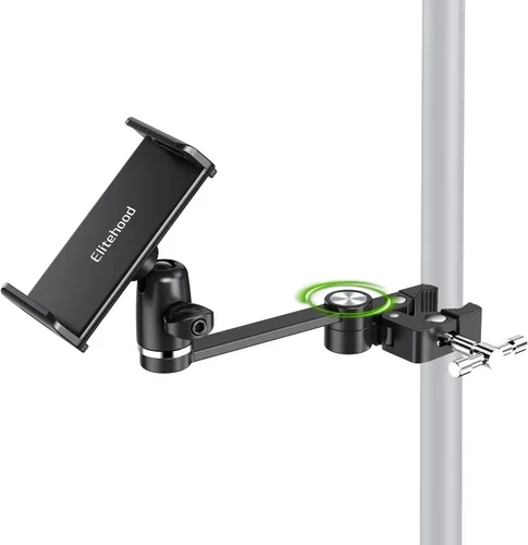 Miniatura 10 de elitehood Soporte de micrófono para iPad de brazo extra largo de 12 pulgadas, soporte de iPad ajustable de 360° para soporte de micrófono, soporte