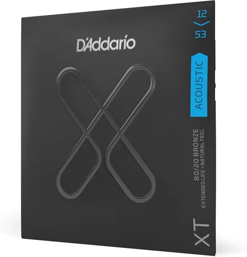 Miniatura 10 de D'Addario Cuerdas para guitarra acústica, XT 80/20 bronce recubierto, XTABR1047, calibre extra ligero 10-47, juego de 6 cuerdas, paquete de 1