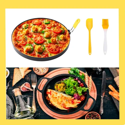 Miniatura 6 de Anillo de tortilla extra grande de 10 pulgadas para plancha, anillo de huevo de panqueques de acero inoxidable con mango de silicona, accesorio