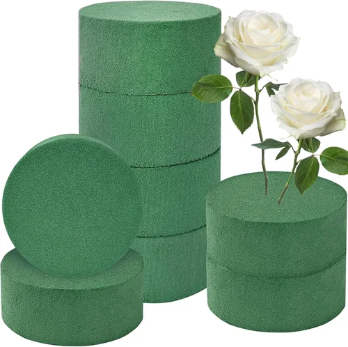 Miniatura 8 de 20 piezas de espuma floral redonda, bloque de espuma verde húmeda, bloque de espuma floral para floristería húmeda, suministros para arreglos
