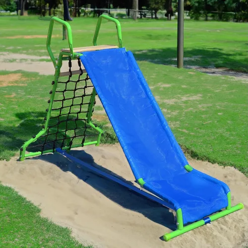 Wonkawoo Tobogán de 5 pies para niños de metal independiente para patio de recreo al aire libre, interior, juego de tobogán para patio trasero para