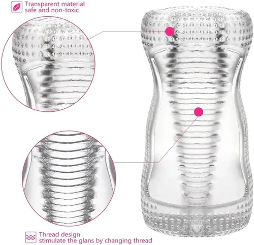 Masterbater masculino transparente con textura realista, juguetes sexuales, juguetes sexuales para él, vagina ultrasuave para hombre