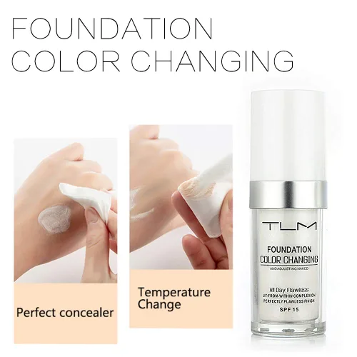 Miniatura 5 de TLM - Juego de 5 piezas de maquillaje que cambia de color, líquido mate, cobertura completa, control de aceite, cubierta invisible transpirable