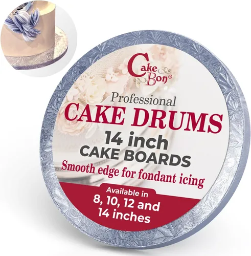 Miniatura 27 de Cakebon Tablas redondas para tartas – Tambores resistentes de 1/2 pulgada de grosor – Base profesional de 8 pulgadas para bordes totalmente
