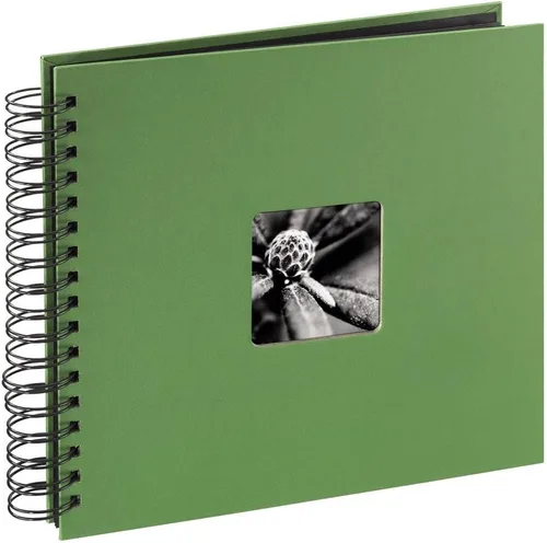 Hama Fine Art - Álbum de fotos (25 hojas, 11.0 x 9.4 in, con ventana recortada, color verde manzana)
