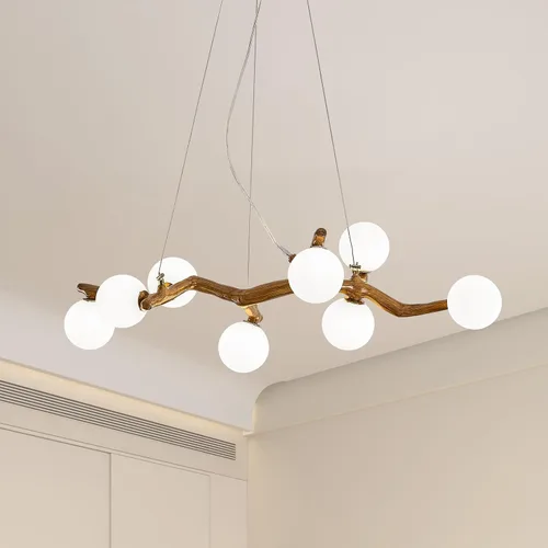 Miniatura 14 de Lámpara de Araña Moderna de Techo de 28.7 pulgadas, Lámpara de Araña Sputnik de 8 Luces de Resina de Mediados de Siglo sobre Mesa, Candelabros