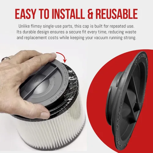 Miniatura 4 de MP Maresh Products Tapa de retención de filtro de cartucho de repuesto para Shop Vac – Compatible con modelos Vacmaster, diseño reutilizable