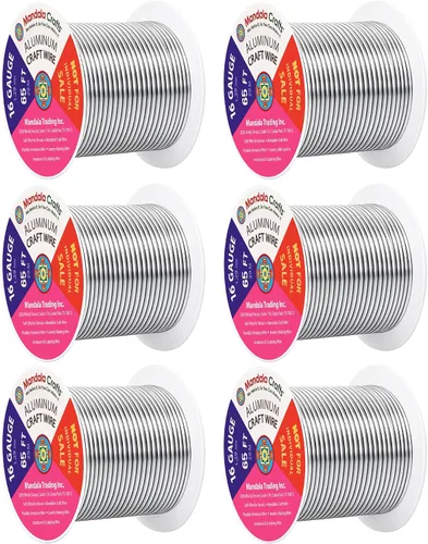 Miniatura 132 de Mandala Crafts - Alambre de aluminio anodizado de 8 calibre para hacer joyas - 9.75 m de alambre flexible negro colorido - Flexible para bonsái