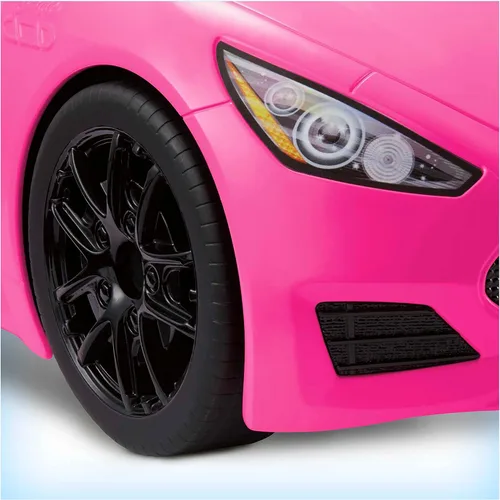 Miniatura 4 de Barbie Vehículo convertible de 2 plazas, coche rosa con ruedas giratorias y detalles realistas, regalo para niños de 3 a 7 años