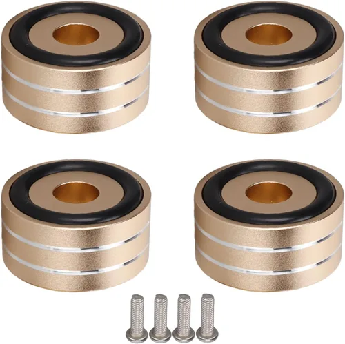 Miniatura 7 de Yunseity 4 piezas de altavoces de 1.575 x 0.787 in, soportes de aislamiento de pies con anillos de goma antideslizantes, soportes de picos